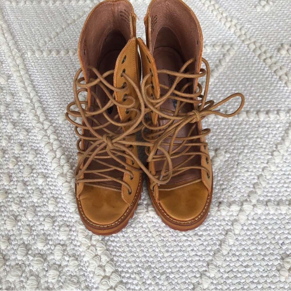 Jeffrey Campbell Tan Lace-Up Heeled Boots - Picture 12 of 16
